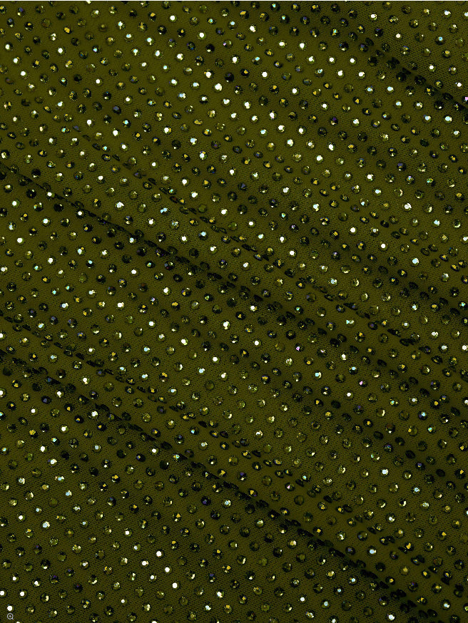 Olive Green Sparkle Maxi Gown –