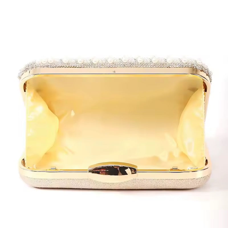 Luxury Pearl & Rhinestone Clutch Bag – Elegant Evening Handbag for Weddings & Parties