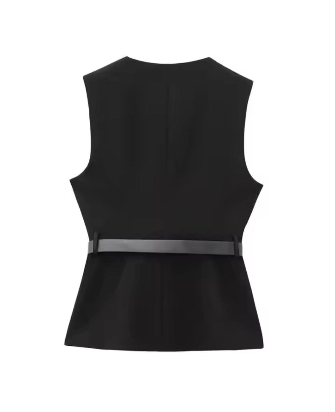 Waistcoat Vest with Belt & Gold Buttons