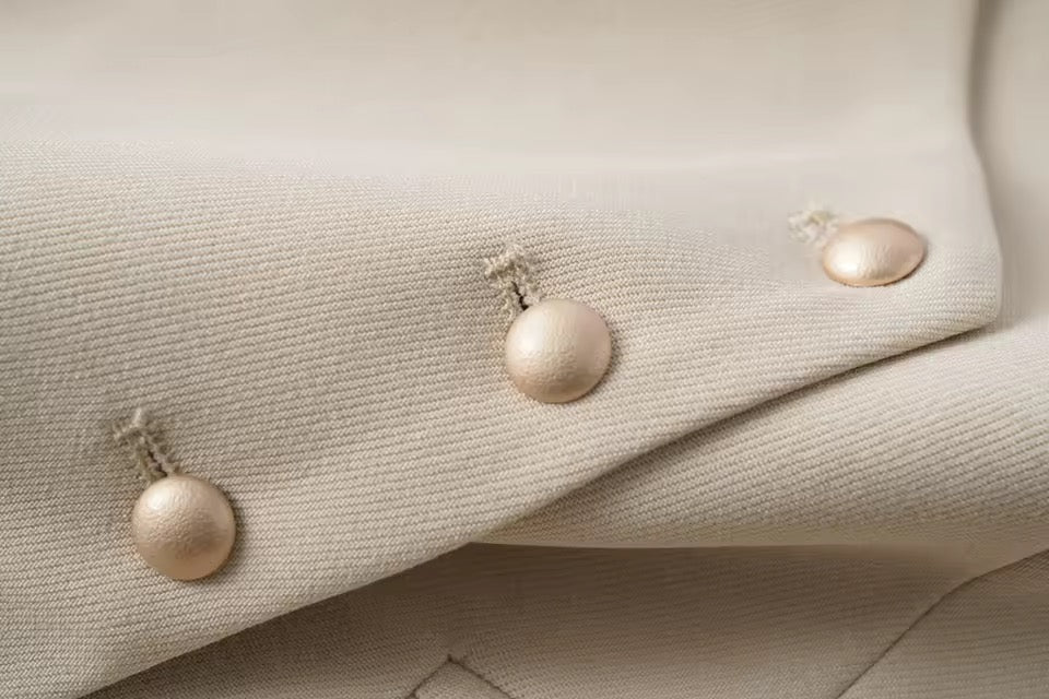 V-Neck Short Vest with Diagonal Buttons”